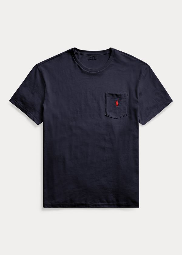 Playeras Polo Ralph Lauren Hombre Azul Marino - Classic Fit Pocket - OHRAS9486